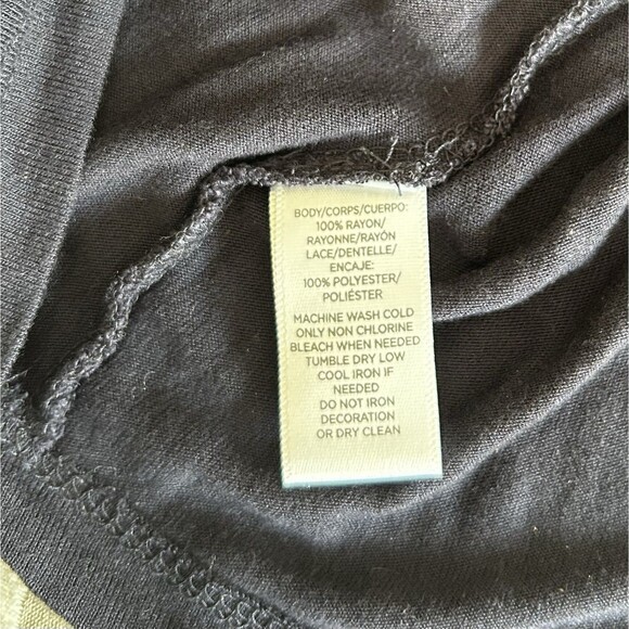 Loft Blouse Women S Navy Lace Off Shoulder Flowy Dressy Boho Fairy Goth Romantic - Picture 4 of 13